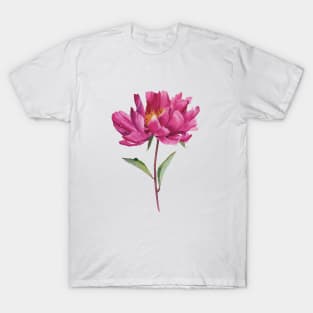 Watercolor pink peony painting T-Shirt